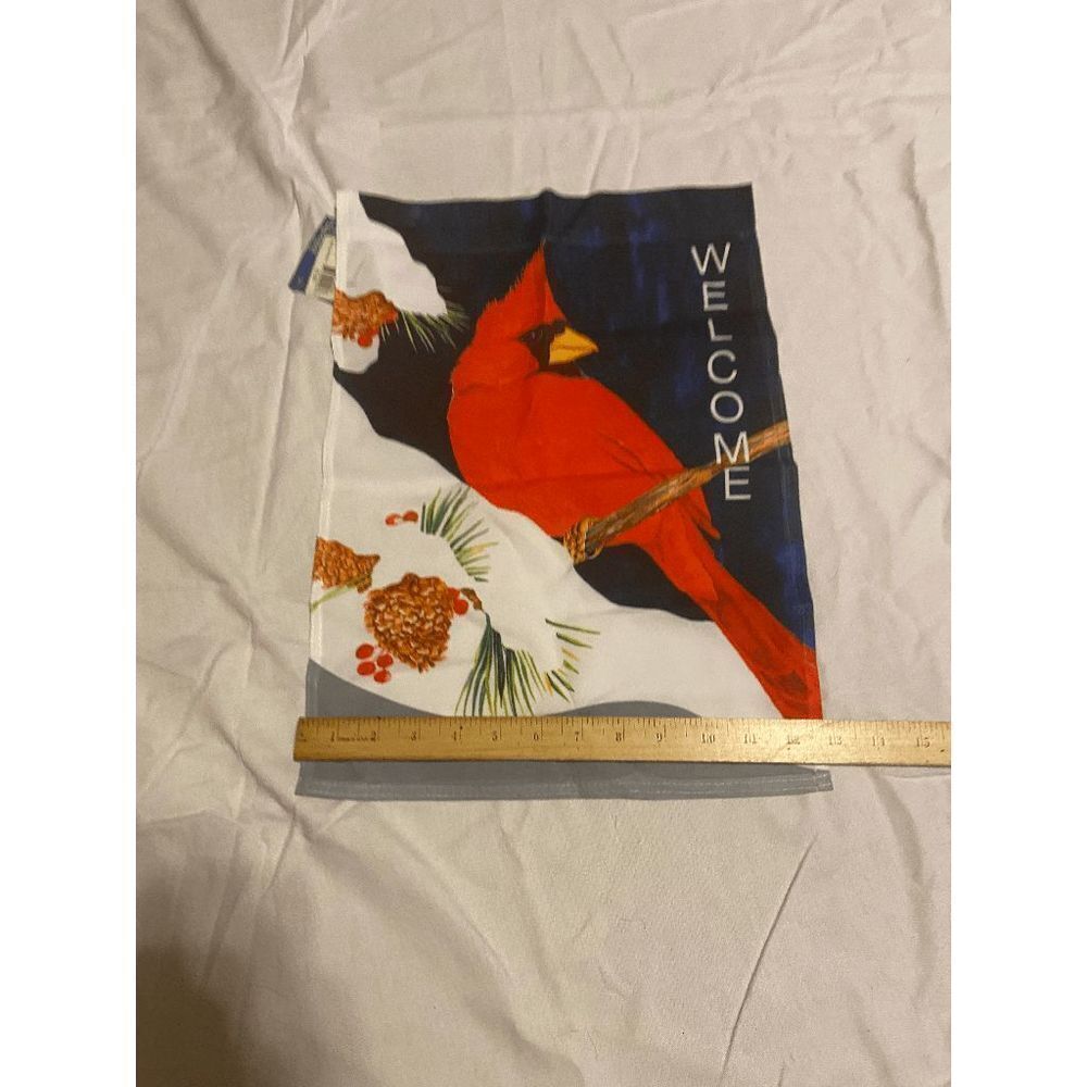 New Red Cardinal Mini Garden Flag‎ 11x13" Bird lover Winter